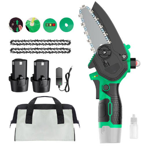 Mini Electric 12V 350W Battery Powered Chainsaw for DIY Wood Cutting