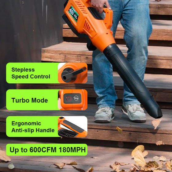 Cordless Leaf Blower Wireless 40V Powered Battery Leaf Air Blower 2